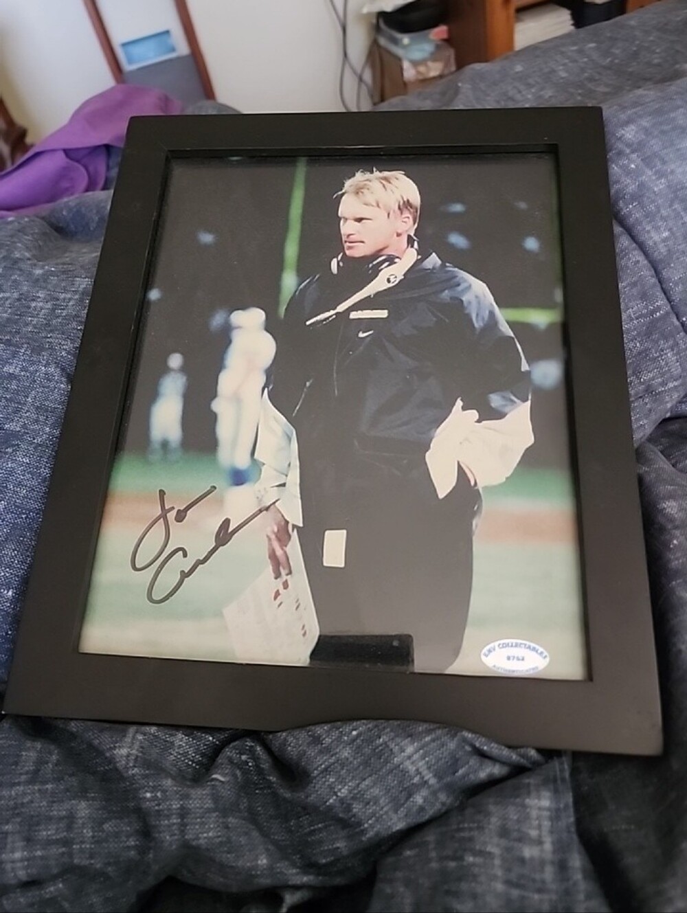 NFL Black Framed Signed Coach Photo in Black Frame